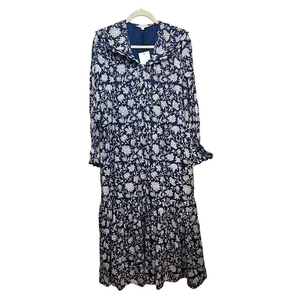 Ophelia & Indigo Navy Floral Tilly Maxi Dress Nwt Sz. M — image 6 of 8